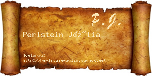 Perlstein Júlia névjegykártya